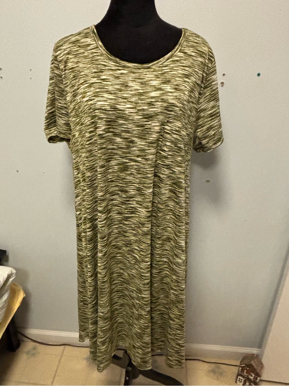 LuLaRoe LuLaRoe Carly Olive Space-Dye Midi Dress